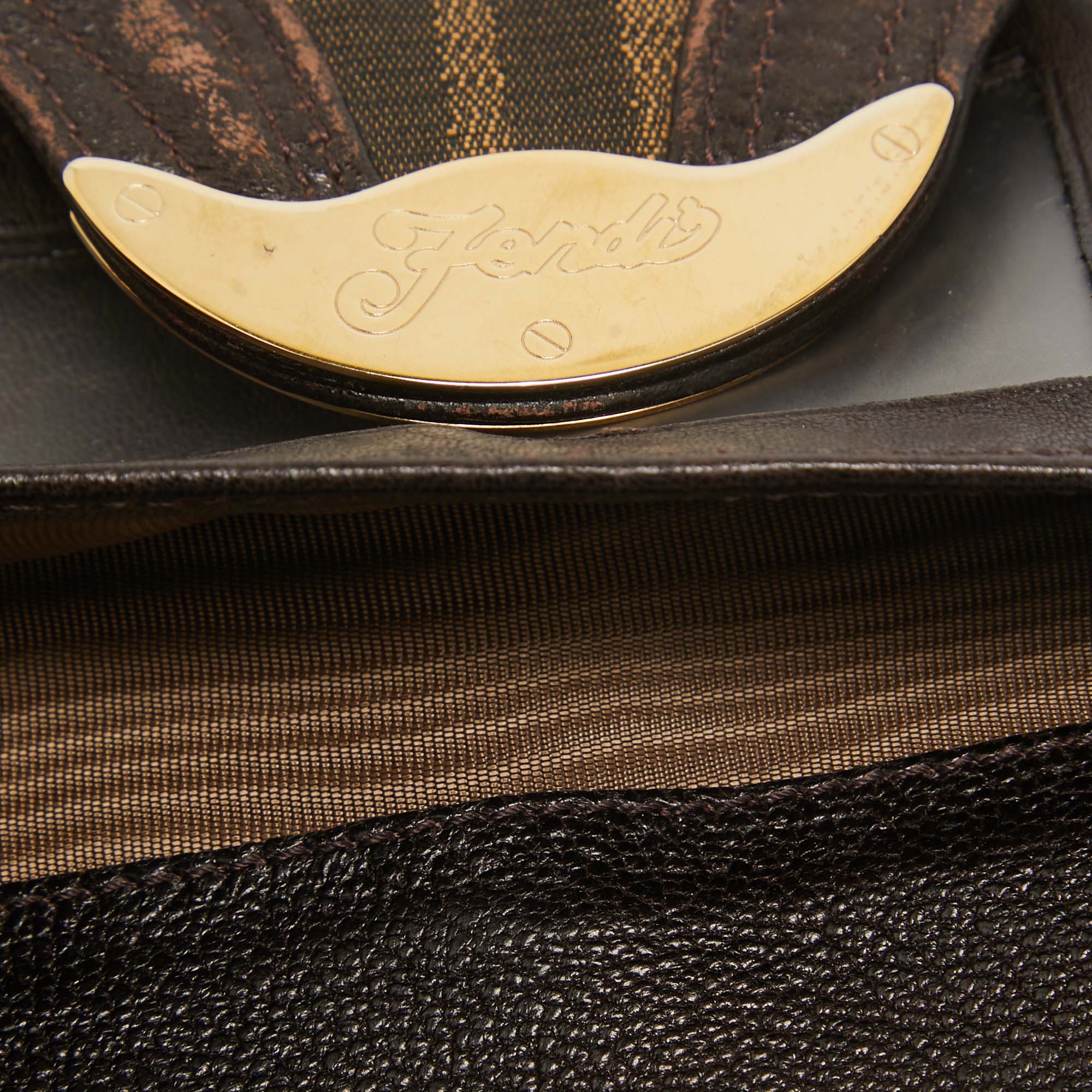 Fendi Zucca Canvas And Leather Spy Continental Wallet