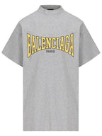 Balenciaga Logo Print Short Sleeve T-Shirt Grey