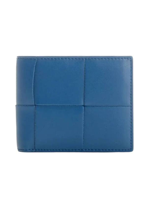 Bottega Veneta Intrecciato Cassette Half Wallet Blue
