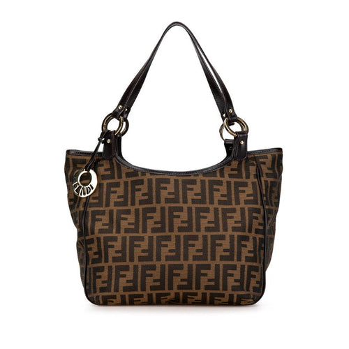Fendi Zucca Canvas Leather Handbag 8BH156