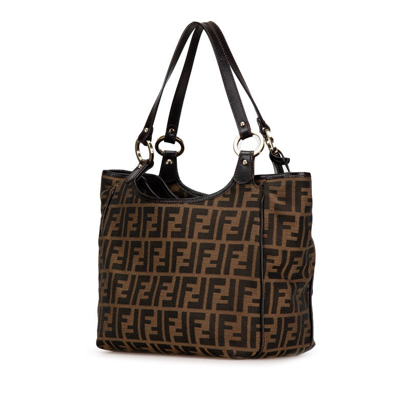 Fendi Zucca Canvas Leather Handbag 8BH156