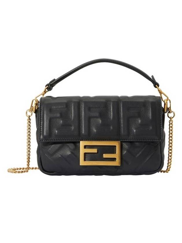 Fendi Baguette Chain Small Cross Bag Black