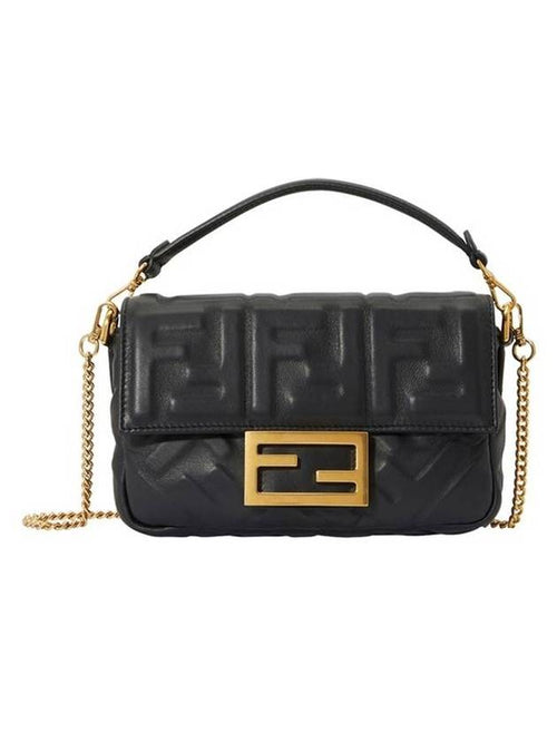 Fendi Baguette Chain Small Cross Bag Black