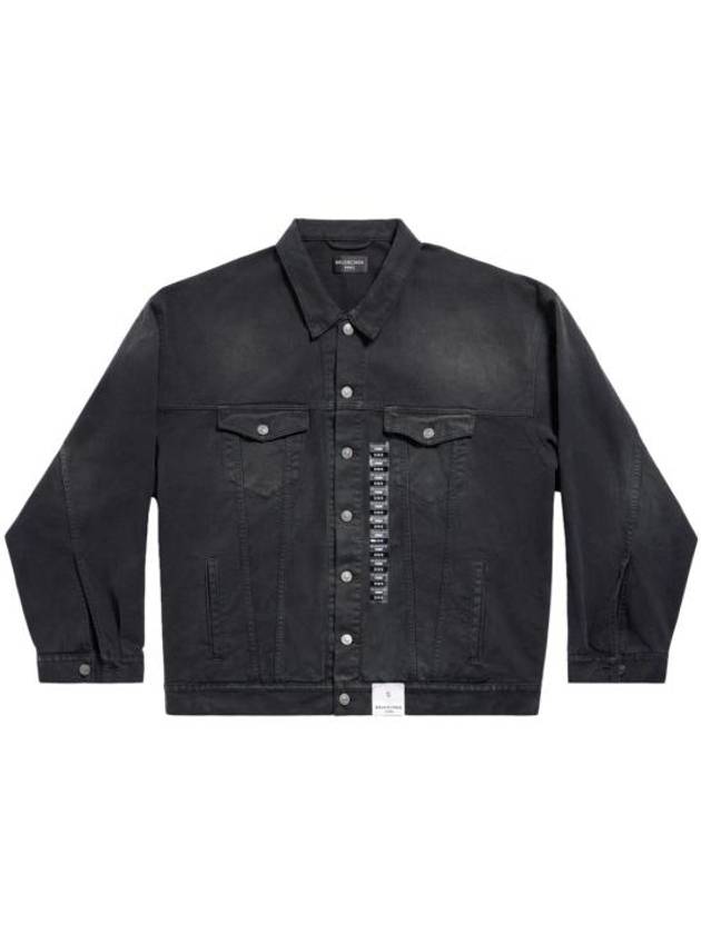Balenciaga Applique Denim Jacket Black