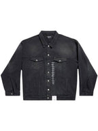 Balenciaga Applique Denim Jacket Black