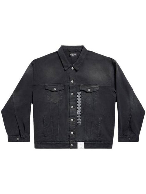 Balenciaga Applique Denim Jacket Black