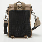 Fendi Beige/black Nylon And Leather Fendiness Crossbody Bag