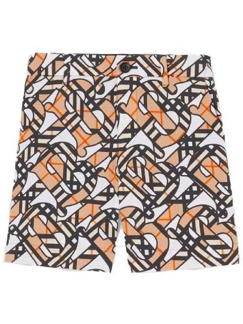 Burberry Burberry Boys White Pattern Royston Monogram Shorts, Size 14Y