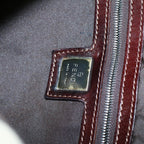 FENDI Mamma Baguette Shoulder Bag Canvas Leather Beige Brown54030
