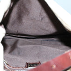 FENDI Mamma Baguette Shoulder Bag Canvas Leather Beige Brown54030