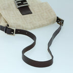 FENDI Mamma Baguette Shoulder Bag Canvas Leather Beige Brown54030