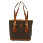 CELINE Macadam Canvas Shoulder Bag PVC Leather Brown  54110