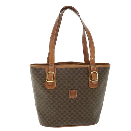 CELINE Macadam Canvas Shoulder Bag PVC Leather Brown  54111