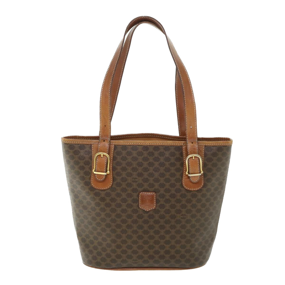 CELINE Macadam Canvas Shoulder Bag PVC Leather Brown  54111