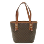 CELINE Macadam Canvas Shoulder Bag PVC Leather Brown  54111
