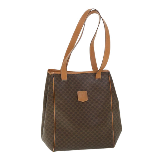 CELINE Macadam Canvas Shoulder Bag PVC Leather Brown  54112