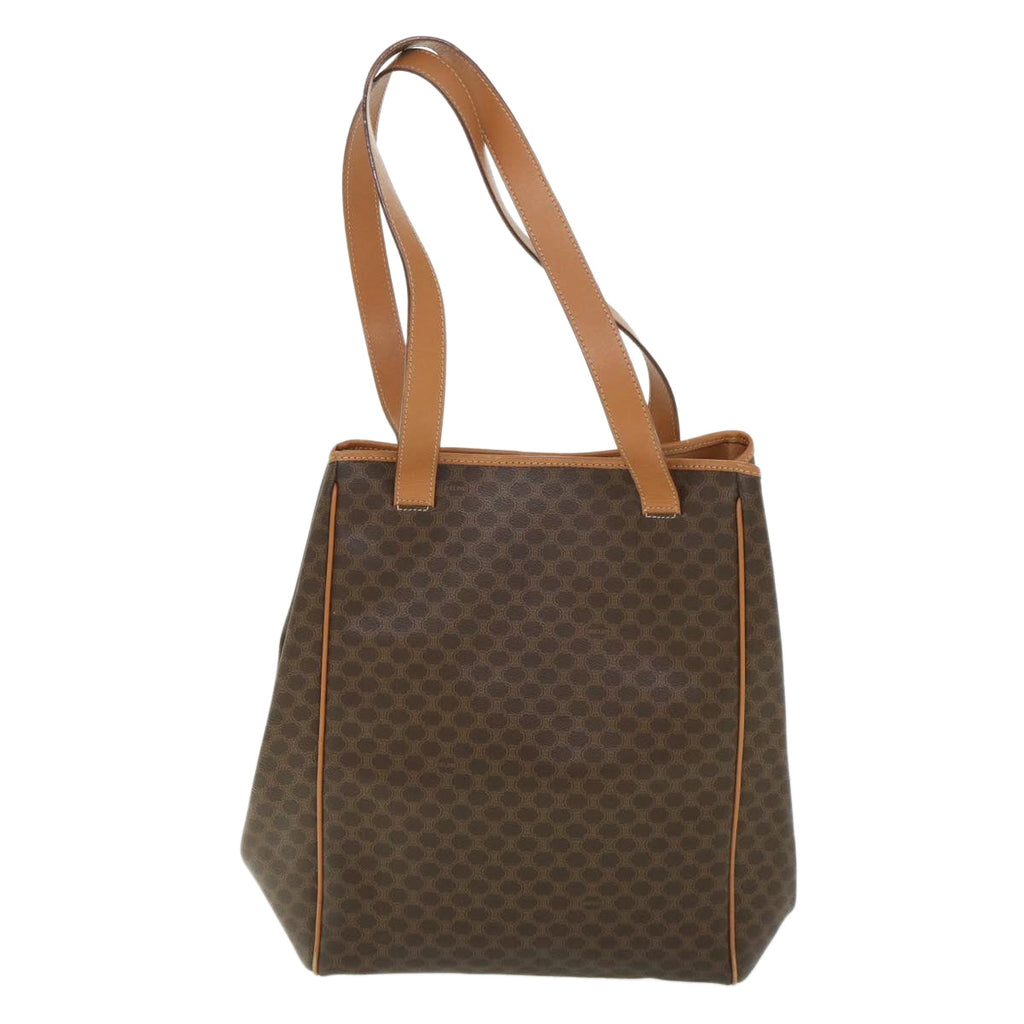 CELINE Macadam Canvas Shoulder Bag PVC Leather Brown  54112