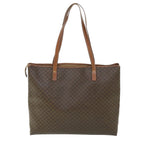 CELINE Macadam Canvas Shoulder Bag PVC Leather Brown  54121