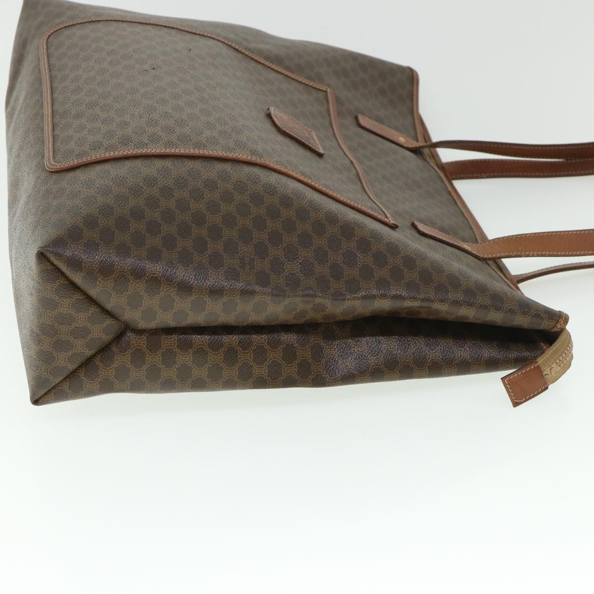 CELINE Macadam Canvas Shoulder Bag PVC Leather Brown  54121
