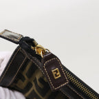 FENDI Zucca Canvas Pouch Black Brown54125