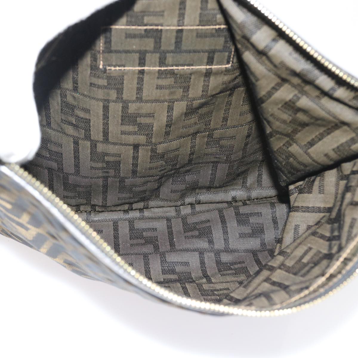 FENDI Zucca Canvas Pouch Black Brown54125