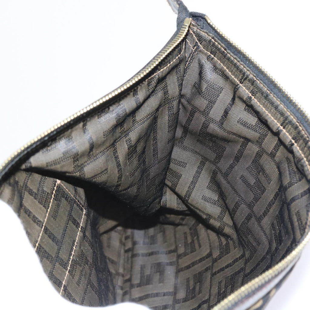 FENDI Zucca Canvas Pouch Black Brown54125