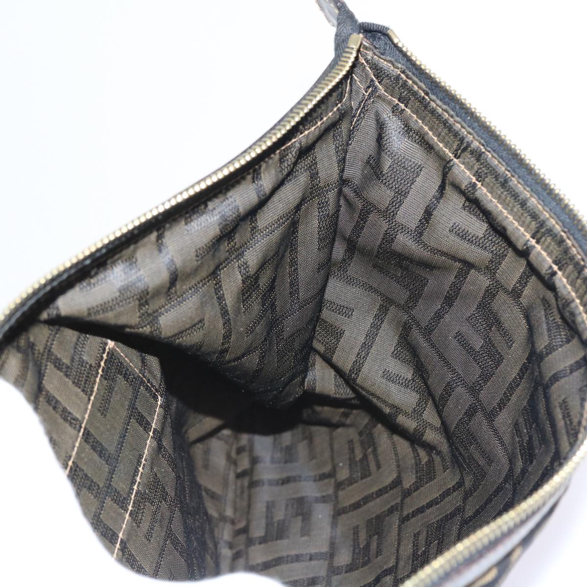 FENDI Zucca Canvas Pouch Black Brown54125