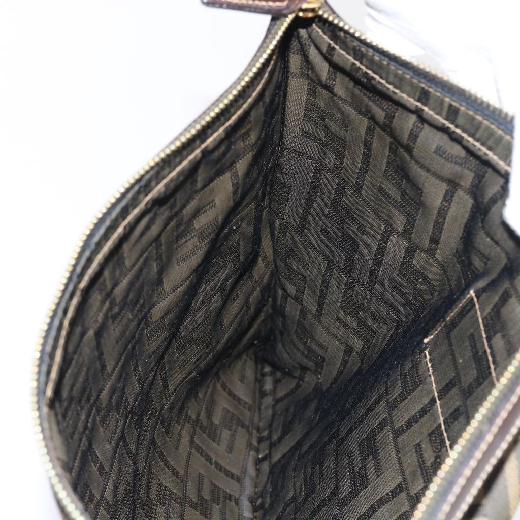 FENDI Zucca Canvas Pouch Black Brown54125