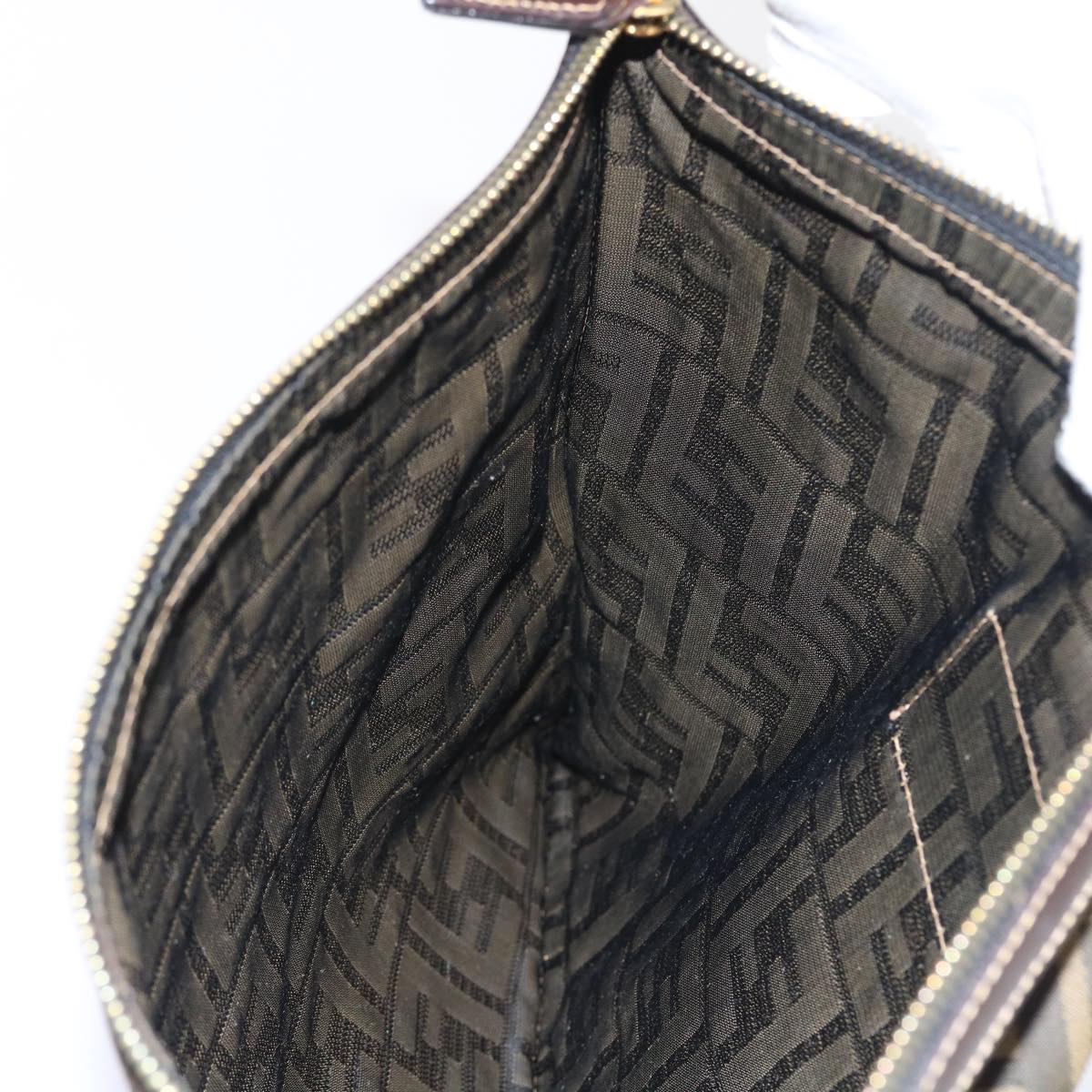 FENDI Zucca Canvas Pouch Black Brown54125
