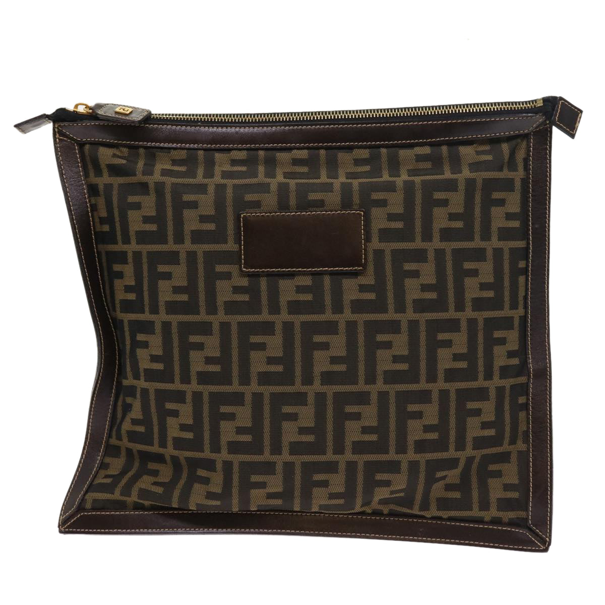 FENDI Zucca Canvas Pouch Black Brown54125