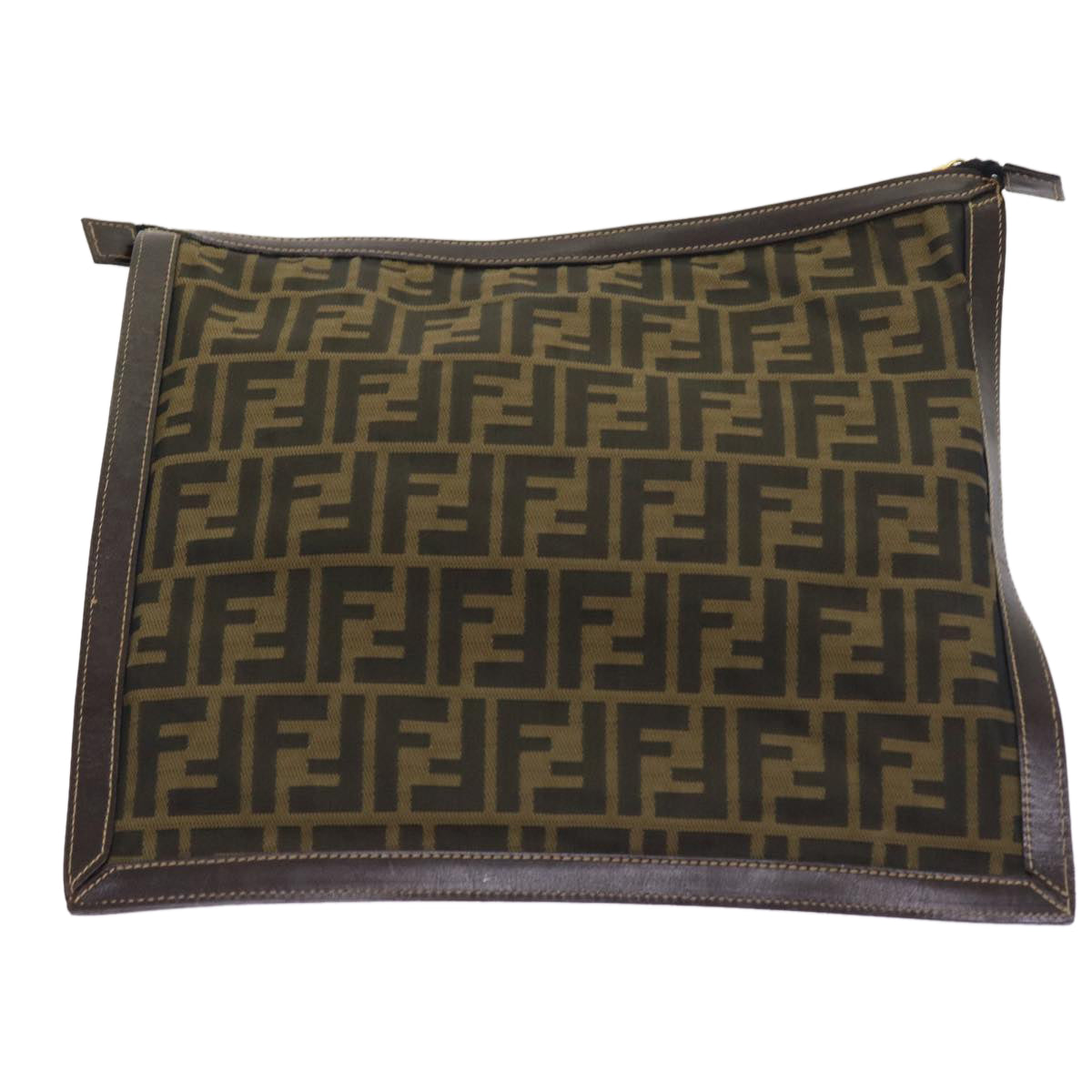 FENDI Zucca Canvas Pouch Black Brown54125