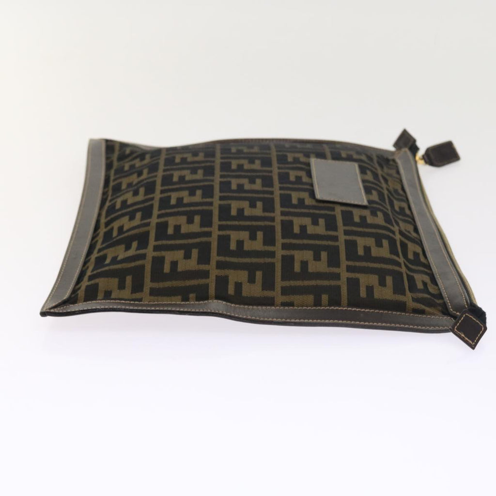 FENDI Zucca Canvas Pouch Black Brown54125