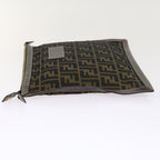 FENDI Zucca Canvas Pouch Black Brown54125