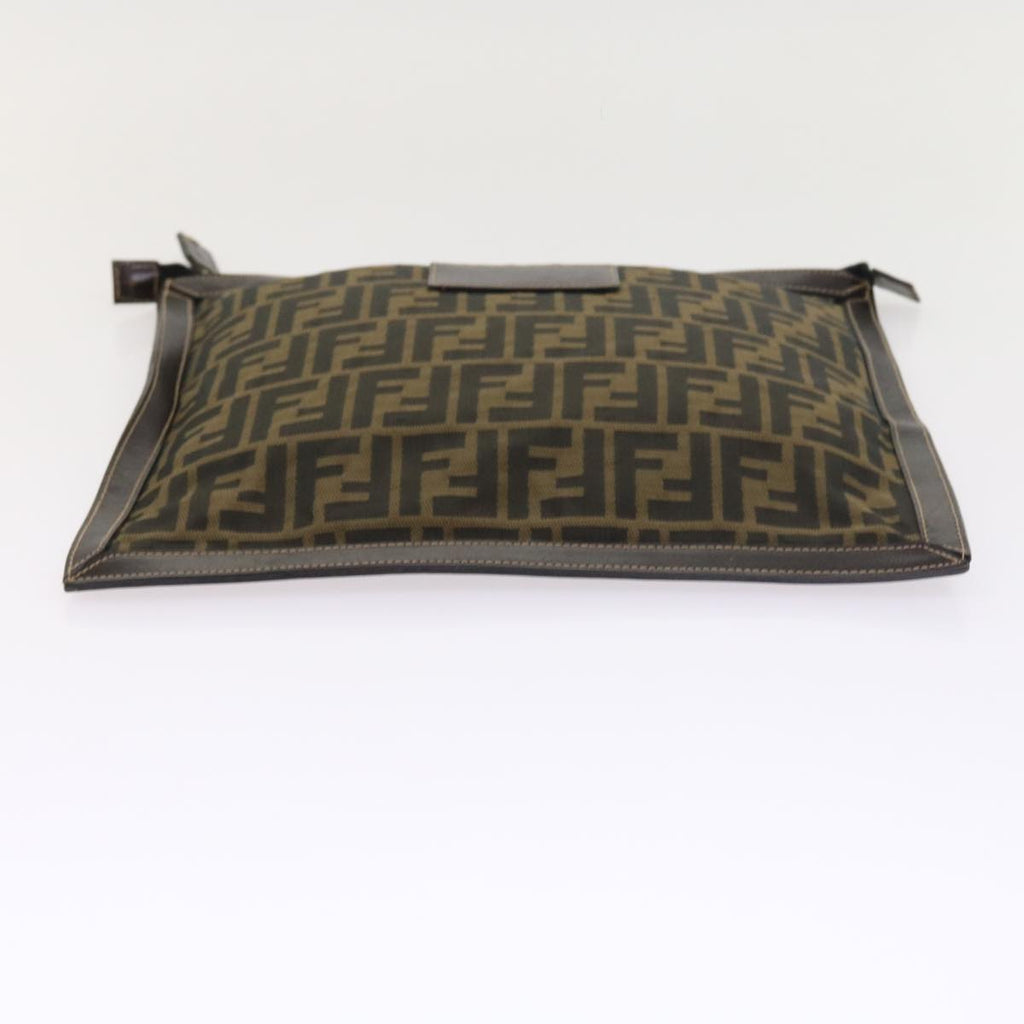 FENDI Zucca Canvas Pouch Black Brown54125