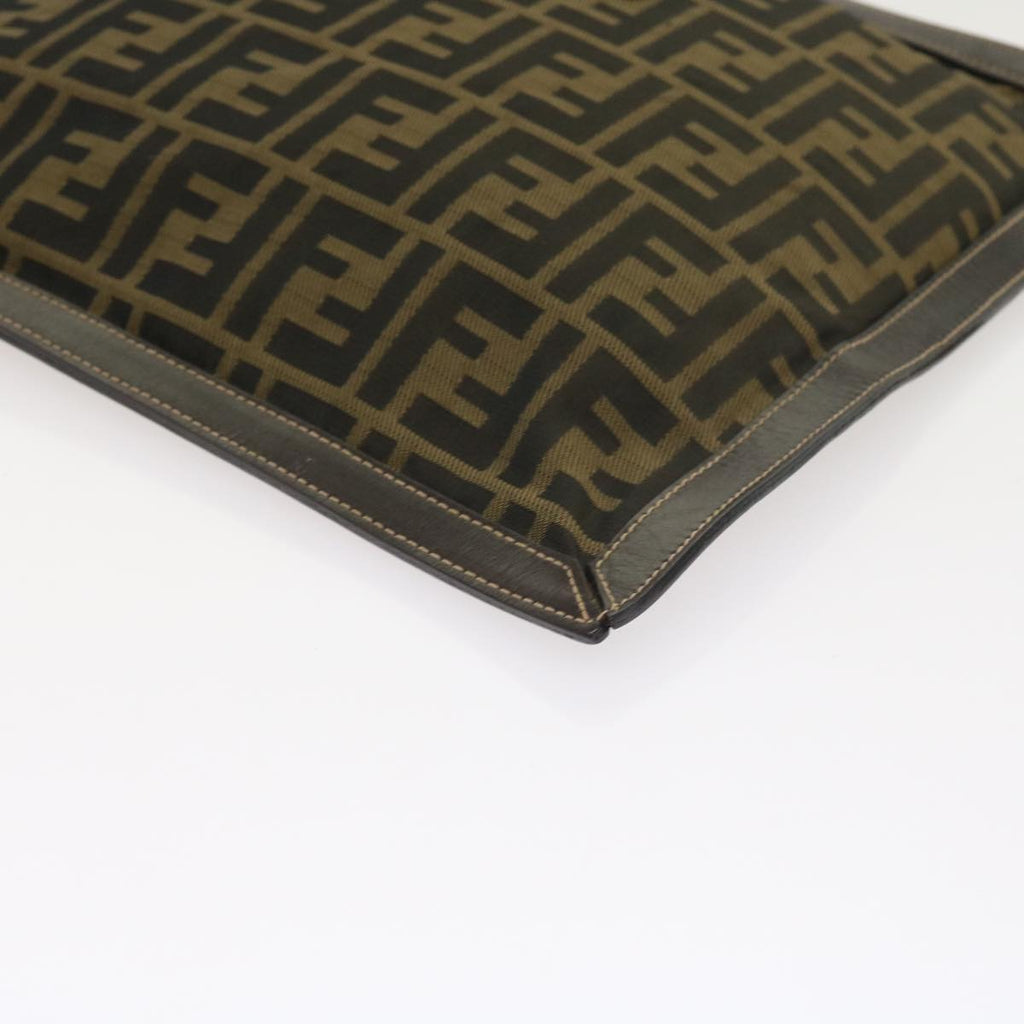 FENDI Zucca Canvas Pouch Black Brown54125