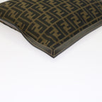 FENDI Zucca Canvas Pouch Black Brown54125