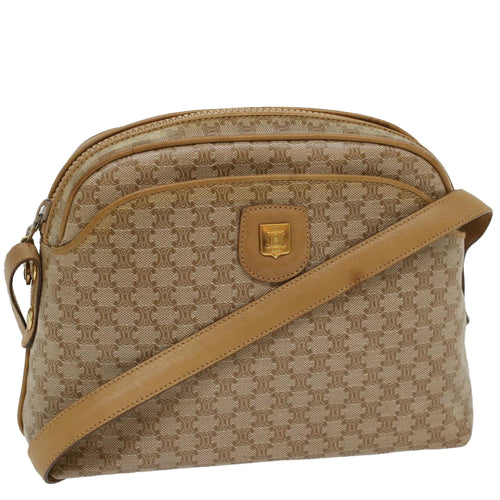 CELINE Macadam Canvas Shoulder Bag Beige  54135