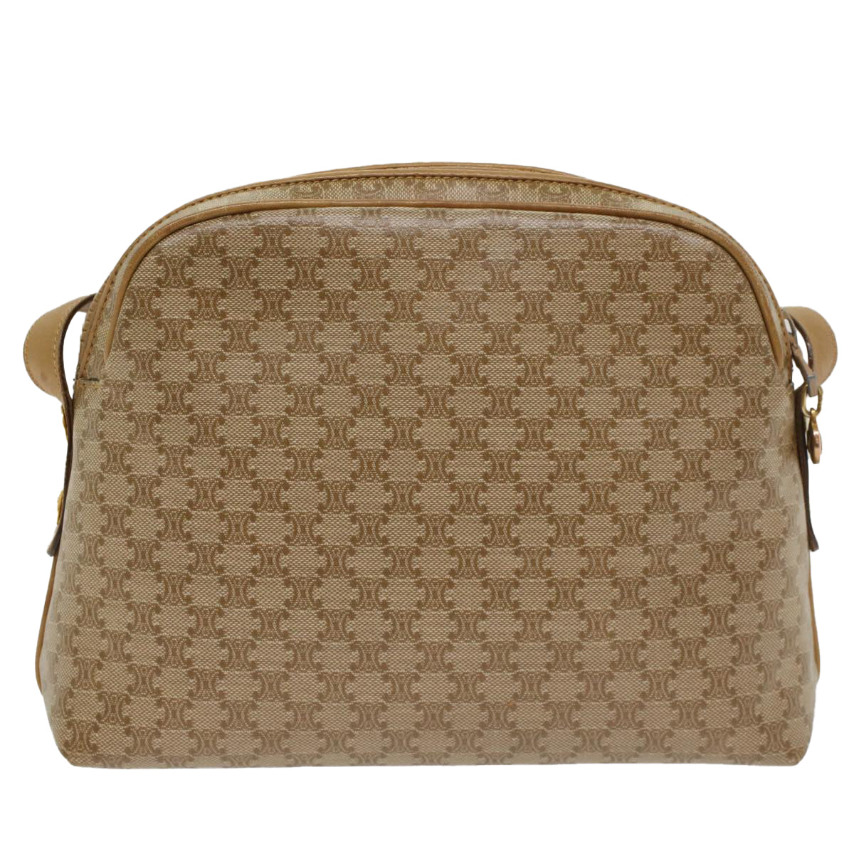 CELINE Macadam Canvas Shoulder Bag Beige  54135