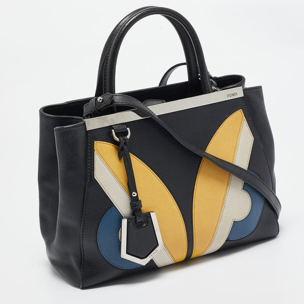 Fendi Black Leather Monster Petite Sac 2Jours Tote