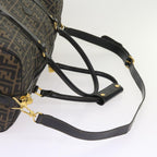 FENDI Zucca Canvas Boston Bag 2way Black Brown54154