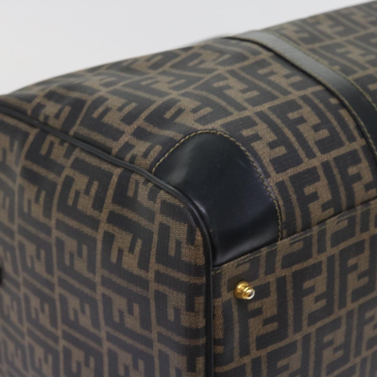 FENDI Zucca Canvas Boston Bag 2way Black Brown54154
