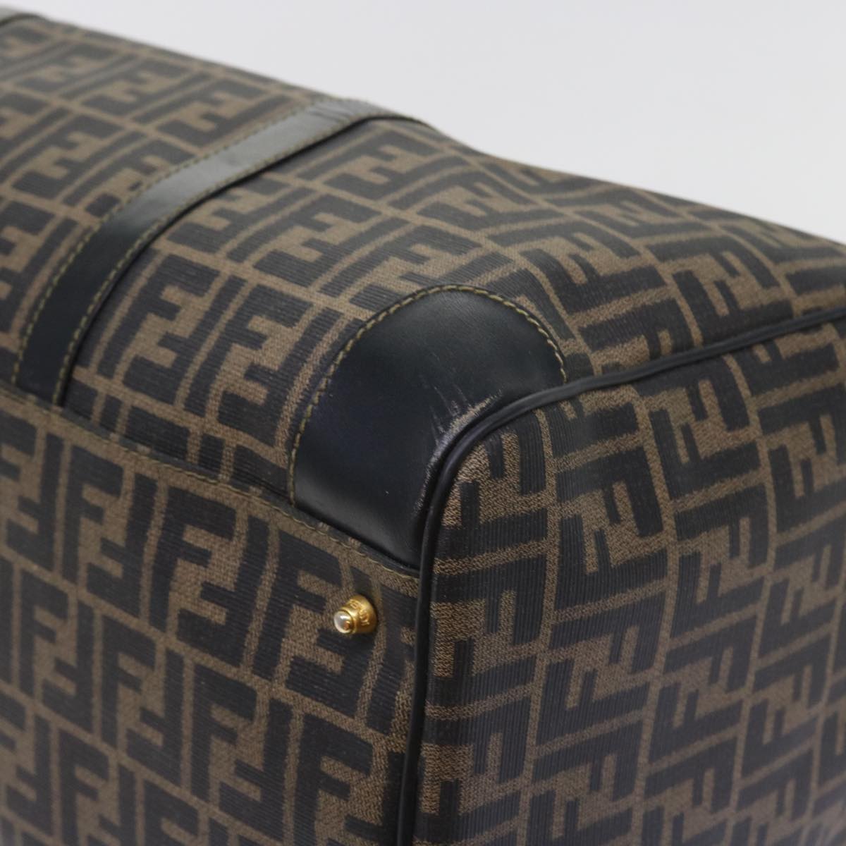 FENDI Zucca Canvas Boston Bag 2way Black Brown54154