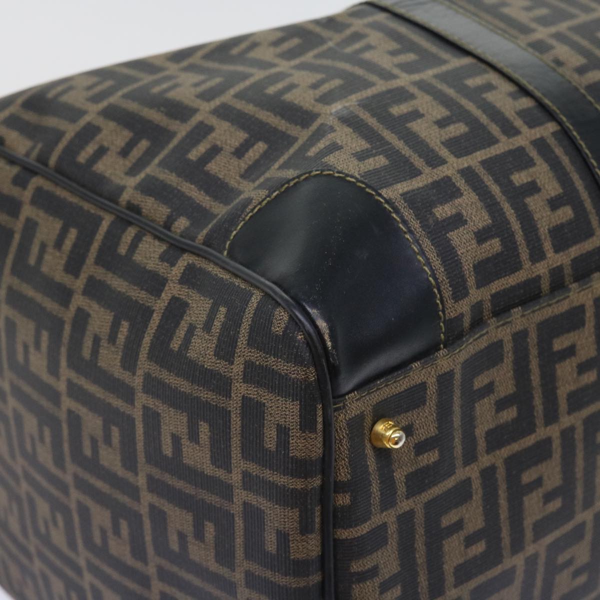 FENDI Zucca Canvas Boston Bag 2way Black Brown54154