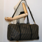 FENDI Zucca Canvas Boston Bag 2way Black Brown54154