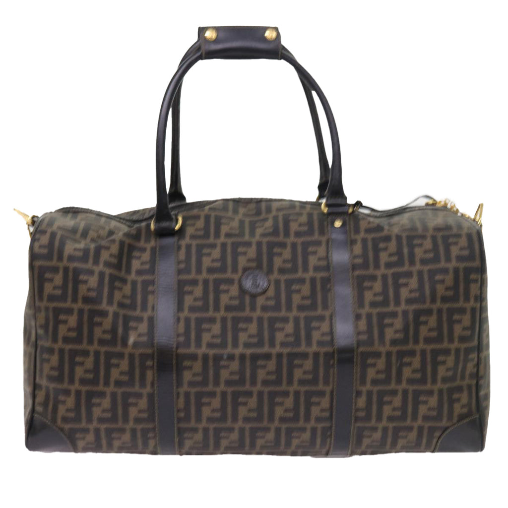 FENDI Zucca Canvas Boston Bag 2way Black Brown54154