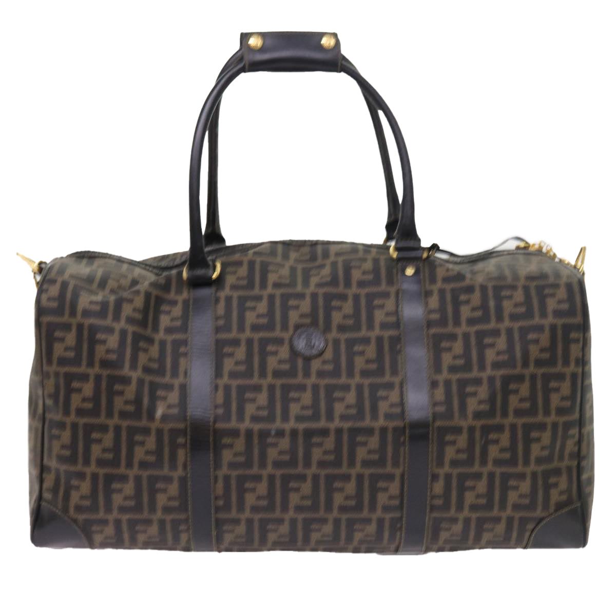 FENDI Zucca Canvas Boston Bag 2way Black Brown54154