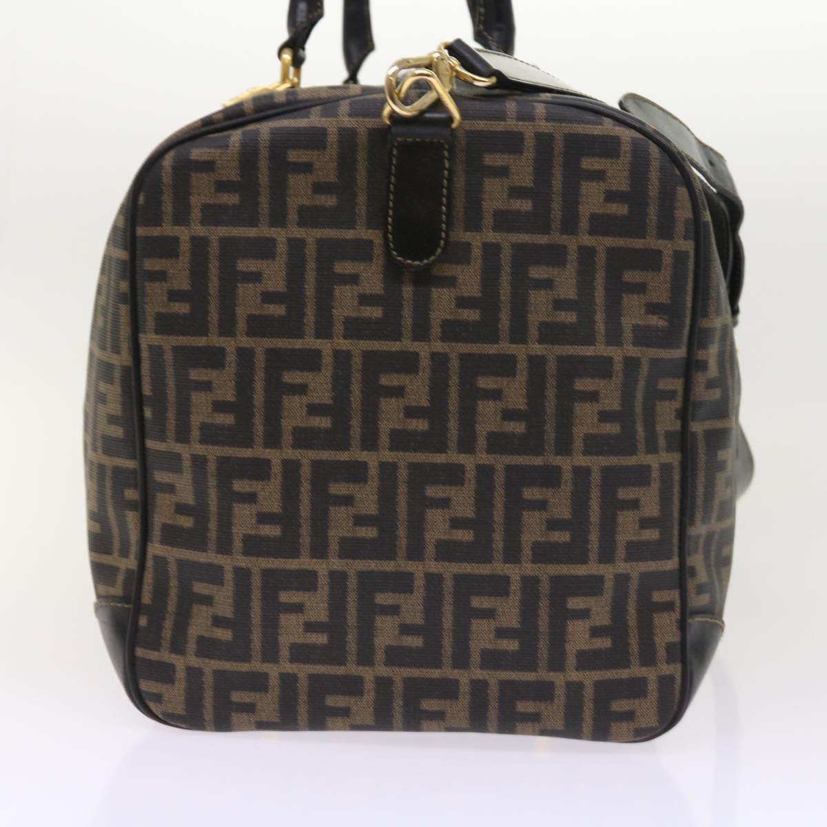 FENDI Zucca Canvas Boston Bag 2way Black Brown54154