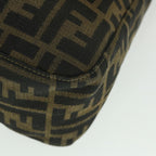 FENDI Zucca Canvas Mamma Baguette Shoulder Bag Black Brown54169