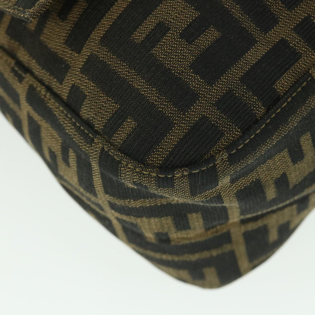 FENDI Zucca Canvas Mamma Baguette Shoulder Bag Black Brown54169