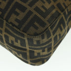 FENDI Zucca Canvas Mamma Baguette Shoulder Bag Black Brown54169